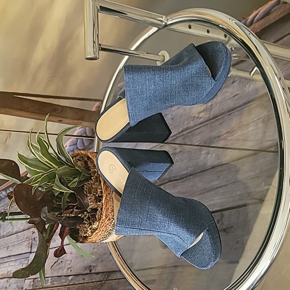 Nasty Gal Denim Square Heel Mules - Picture 3 of 8